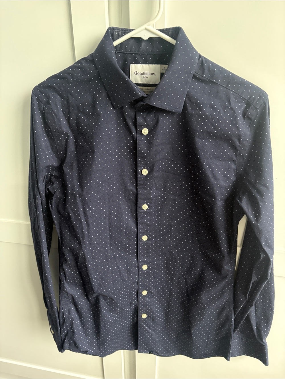 Goodfellow & Co Navy Blue Microdot Dress Shirt